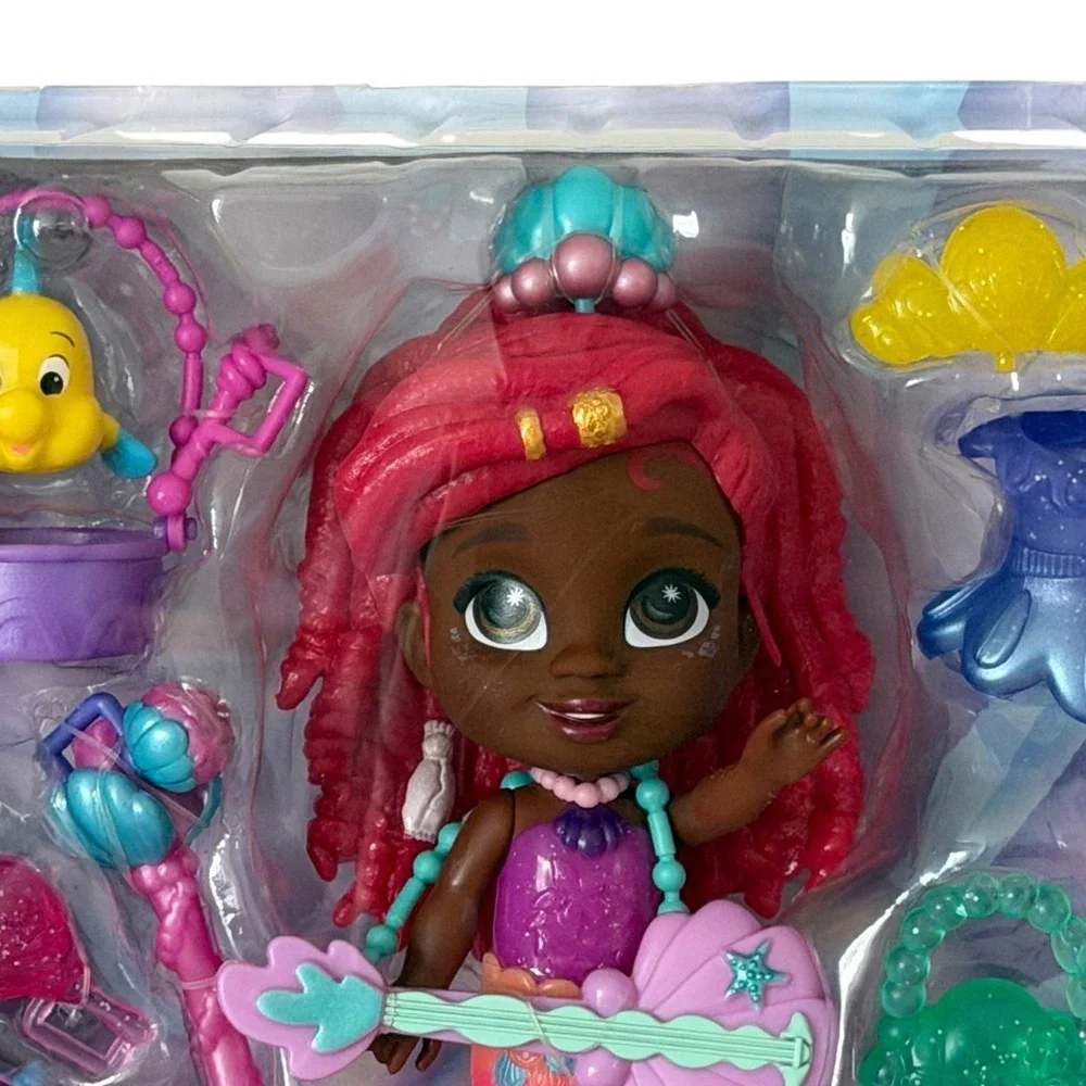 Disney Junior Ariel Pop Tails Deluxe Sea-Beat Set 26pc Mermaid Doll Flounder NEW